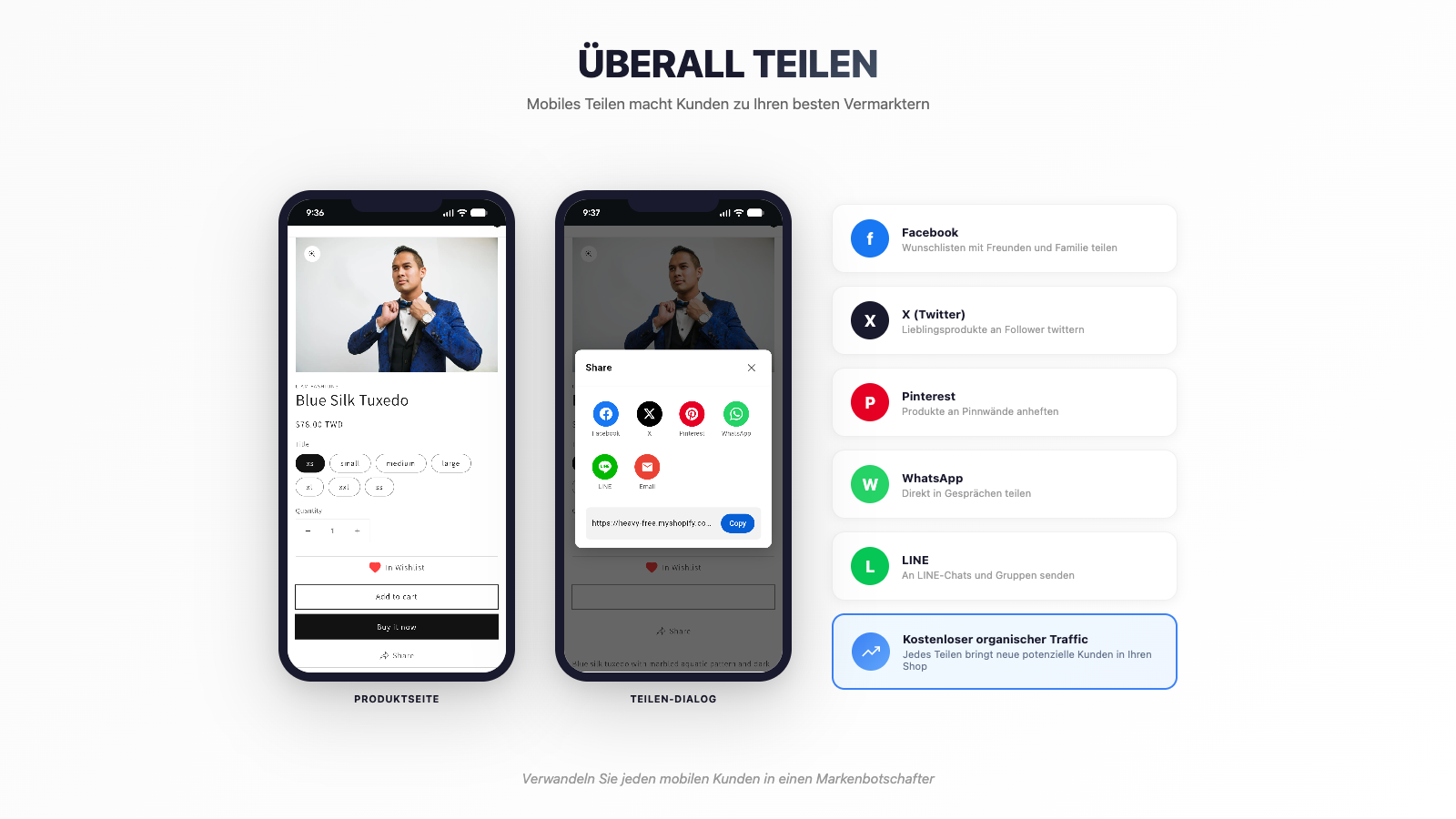 Native mobile sharing