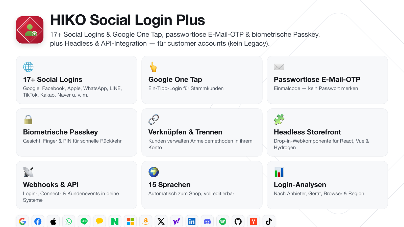 HIKO Social Login Plus – Funktionsübersicht