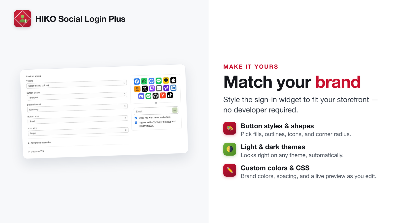 Style the sign-in widget to match your brand