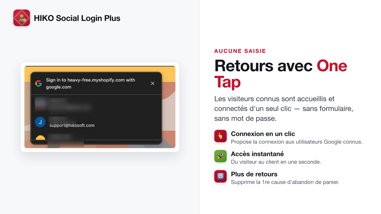 Invite Google One Tap pour se reconnecter d'une seule pression
