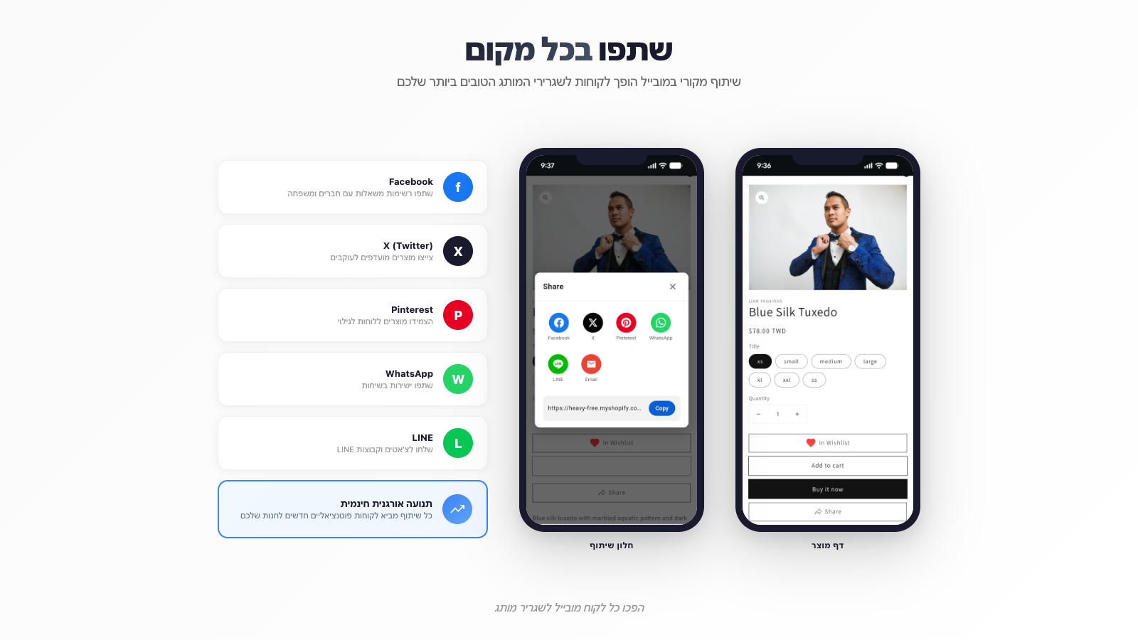 Native mobile sharing