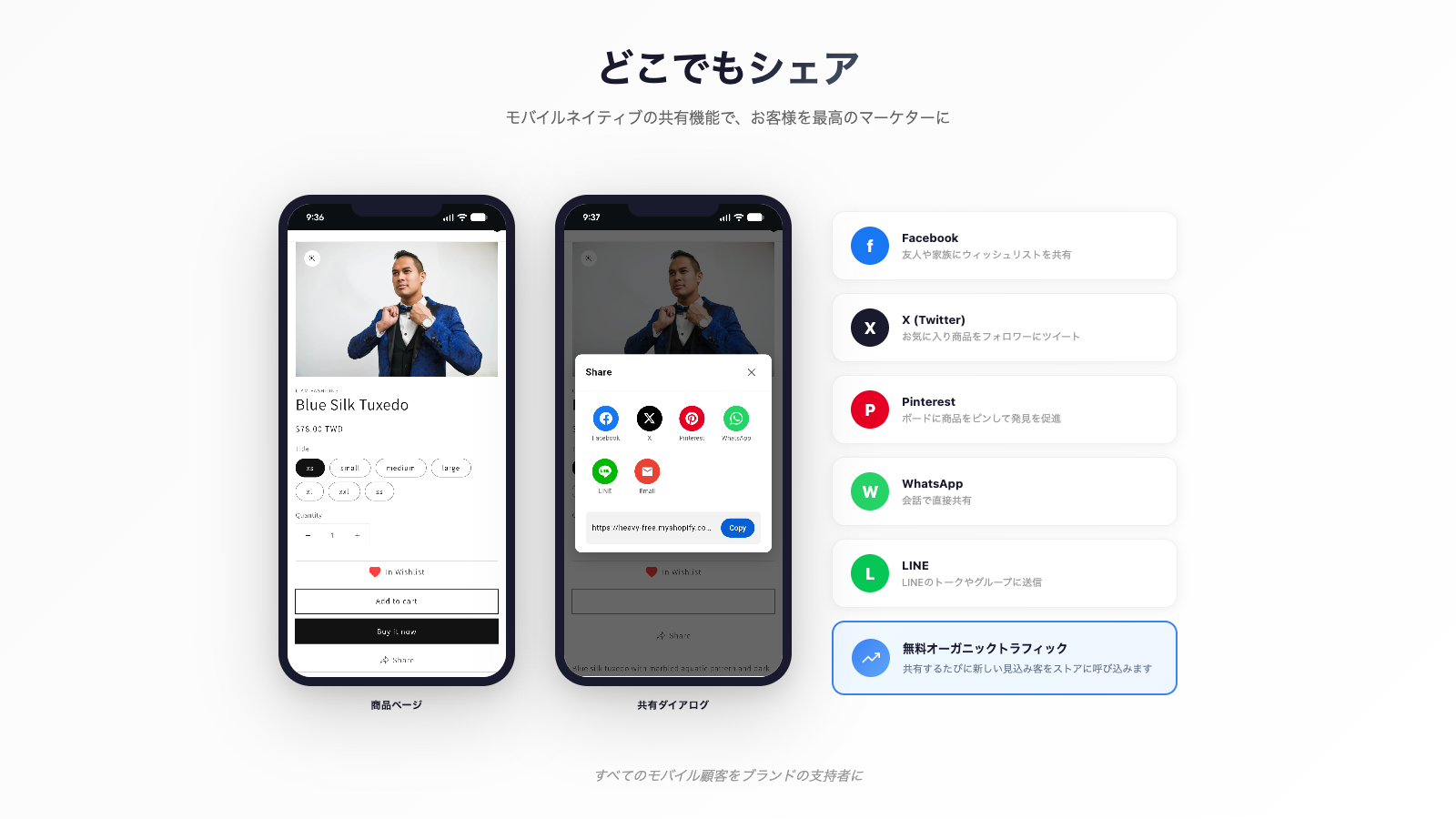 Native mobile sharing