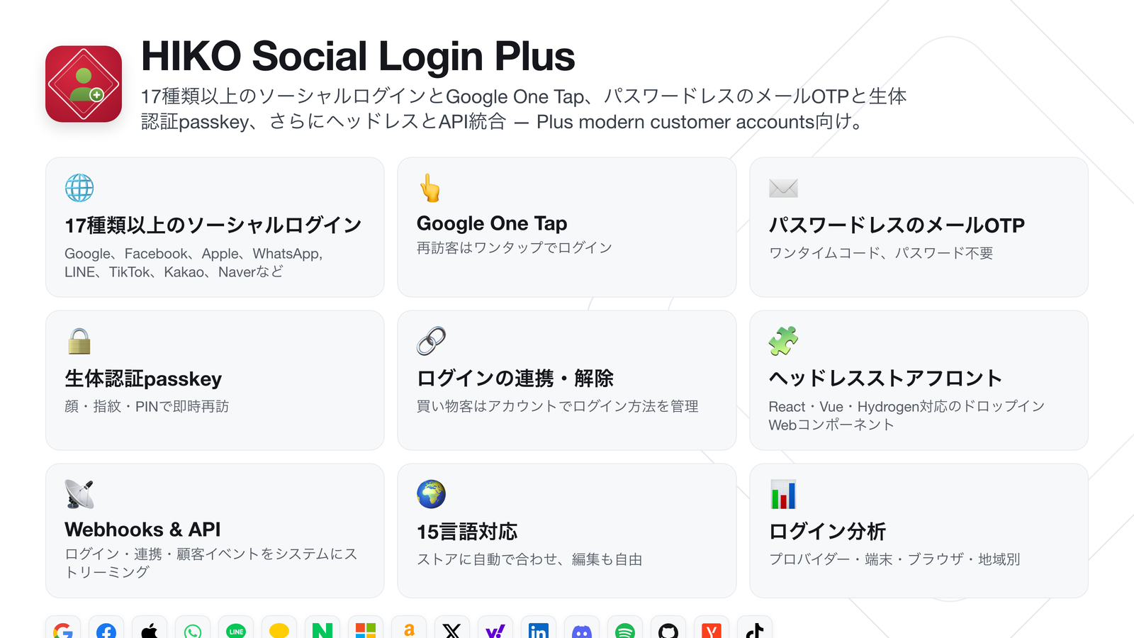 HIKO Social Login Plus —— 機能の概要