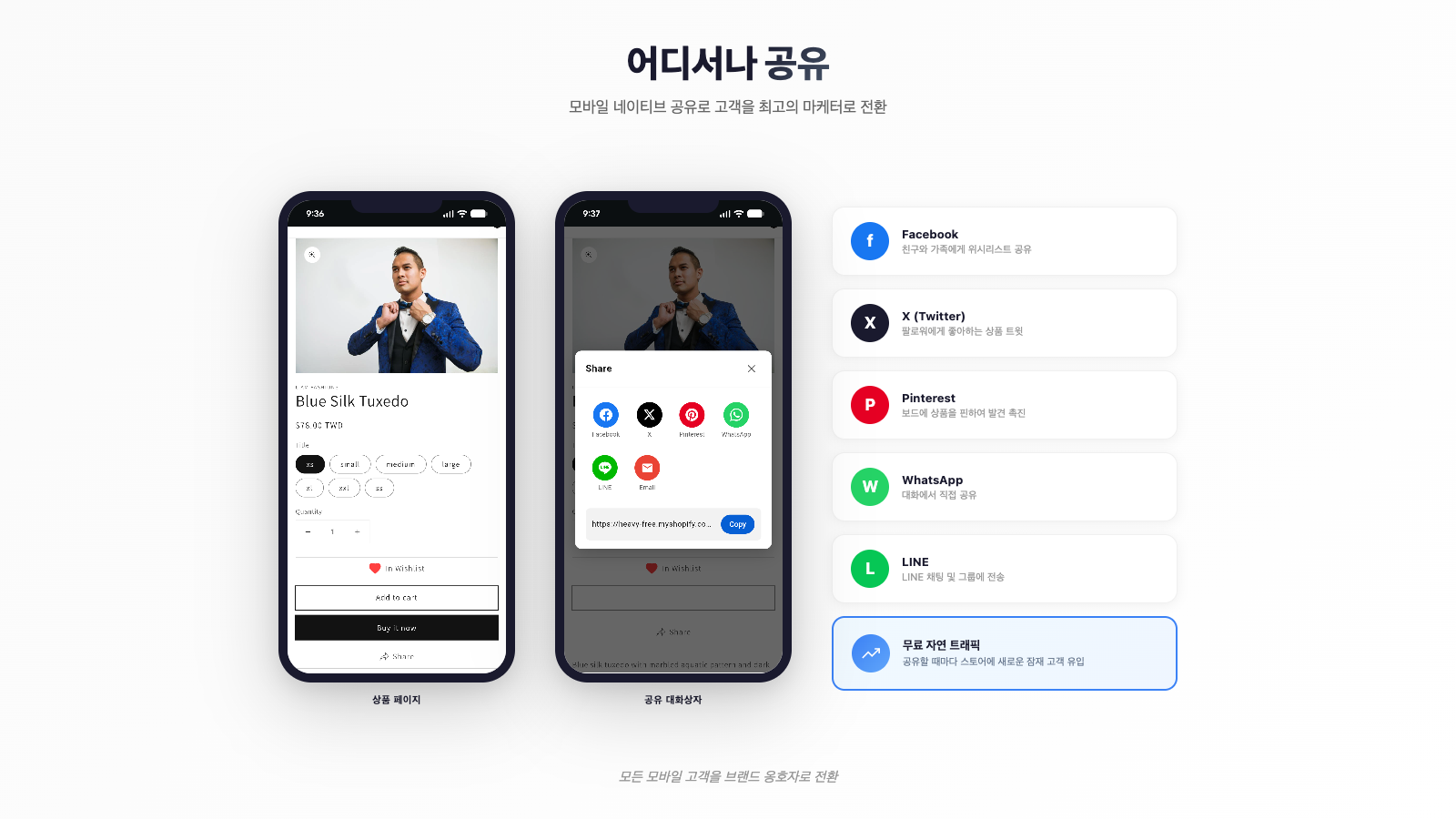 Native mobile sharing