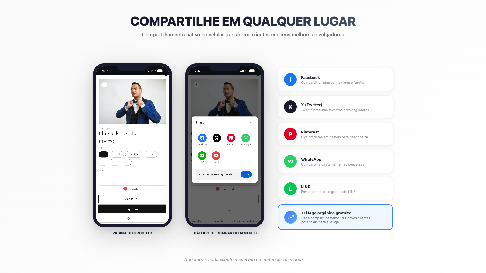 Native mobile sharing