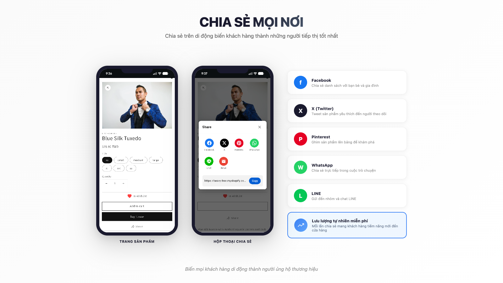 Native mobile sharing