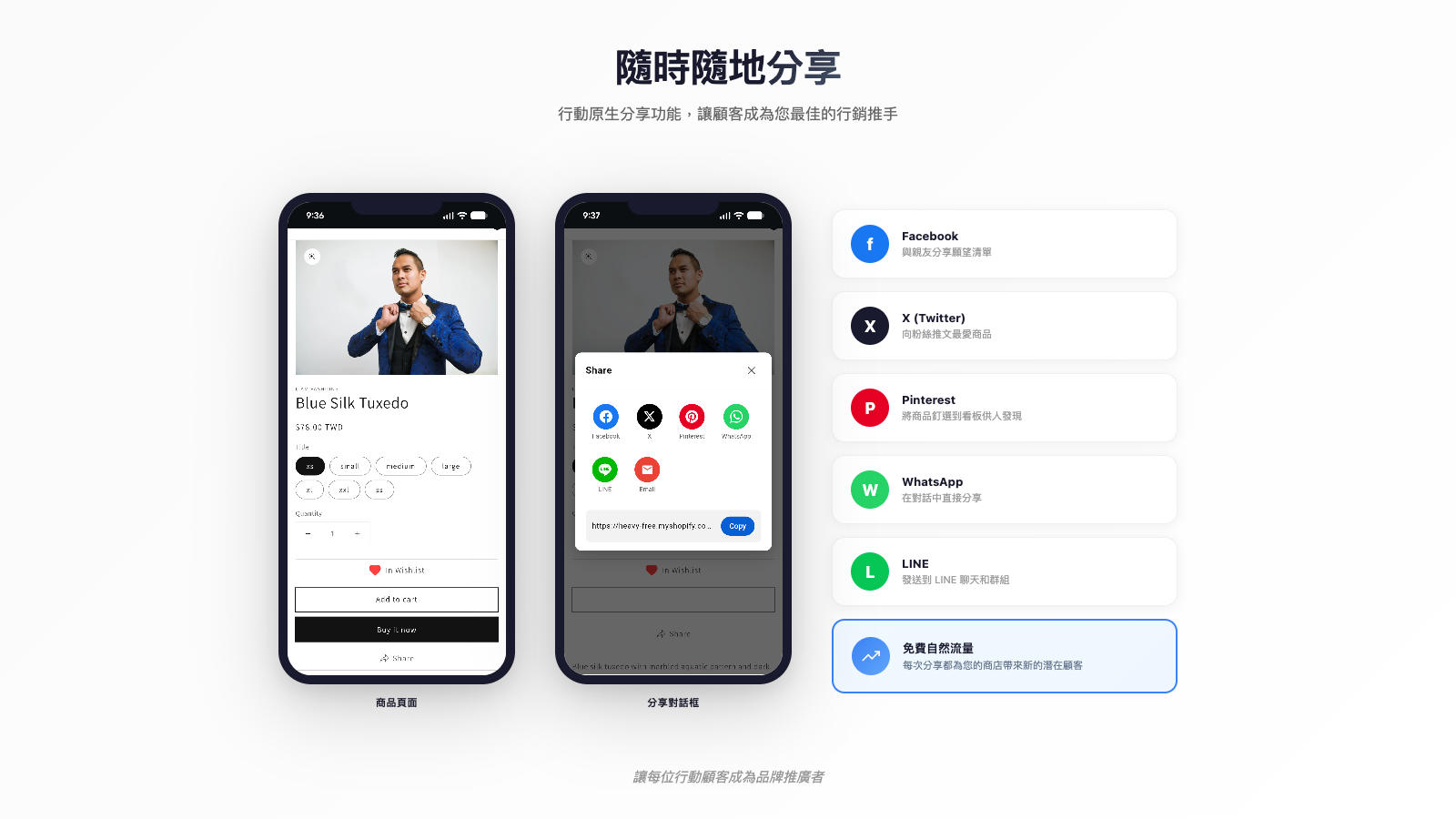 Native mobile sharing